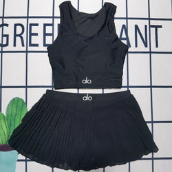 Ensemble tennis plissé : crop top + jupe plissée